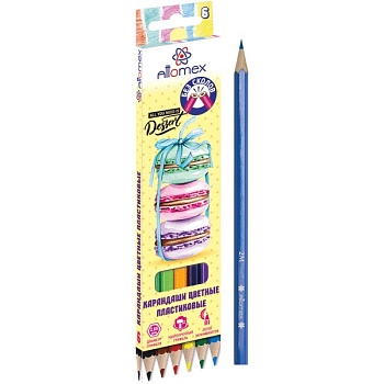 Карандаши цветные 6 цветов ATTOMEX Dolce Vita, пластиковые