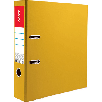 Папка-регистратор deVENTE корешок 75мм, ламинированная, с металлическим кантом, разборная, желтая