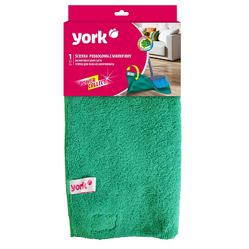 Тряпка для мытья пола 50*60см, микрофибра YORK, с липучками, зеленая