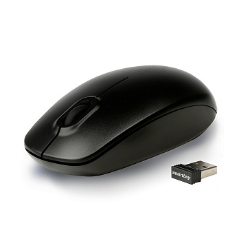 Мышь беспроводная SMARTBUY ONE 300AG-K, 2 кнопки+1 колесо-кнопка, оптическая, черная