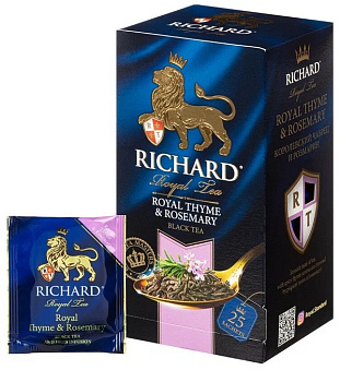 Чай пакетированный RICHARD Royal Thyme&Rosemary, черный с чабрецом и розмарином, 25п*1,5г