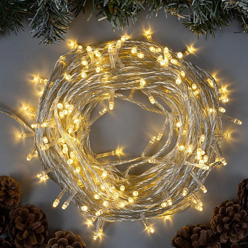 Электрогирлянда-нить комнатная, 8м, 80 LED, желтая
