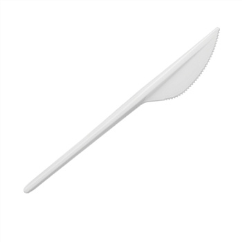 Нож одноразовый пластиковый 16,5см А, комплект 100шт, белый