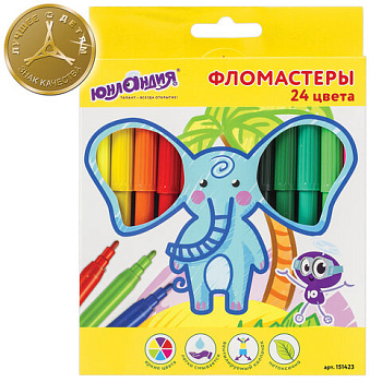 Фломастеры 24 цветов ЮНЛАНДИЯ Экзотика