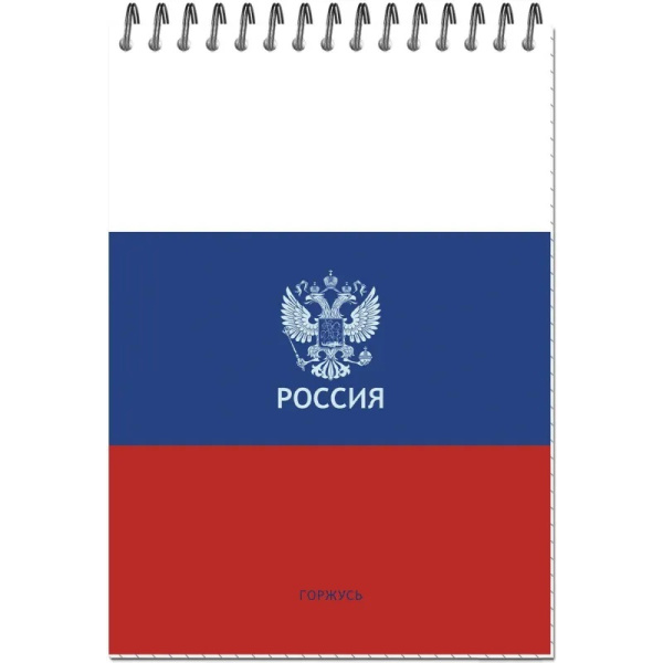 6_Блокнот А5 50л клетка, гребень Россия, ассорти