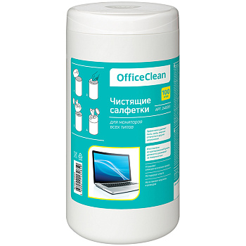 Салфетки чистящие в тубе 100шт, универсальные OfficeClean