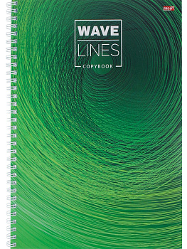 Тетрадь А4 80л клетка, гребень PROFIT Изумрудные штрихи