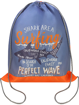 Мешок для обуви на шнурке, 1 отделение PROF-PRESS Акула и Надписи 40*33см