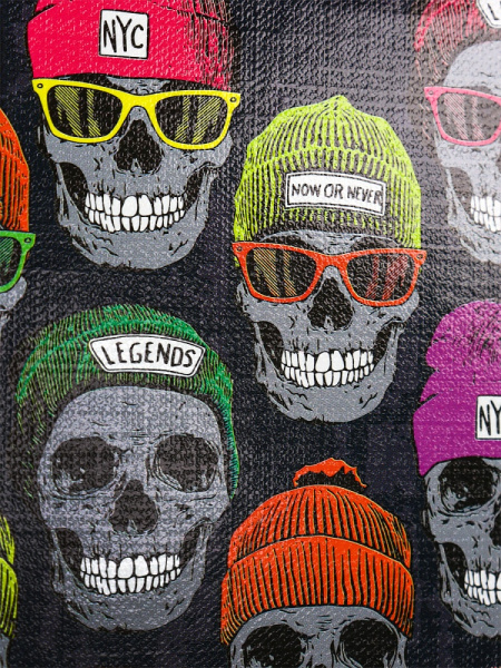 5_Блокнот А6 160л клетка, твердый переплет PROF-PRESS ЧЕРЕПА В ШАПКАХ, ламинированная обложка