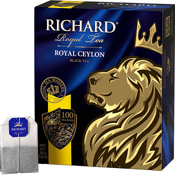 Чай пакетированный RICHARD Royal Ceylon, черный, 100п*2г