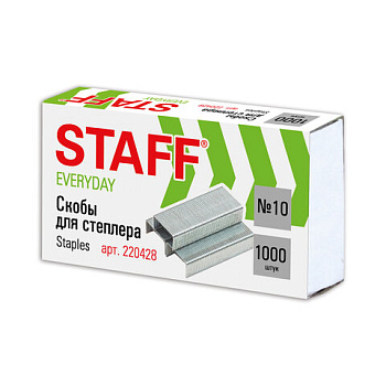 Скобы для степлера №10 1000шт до 20л STAFF Everyday