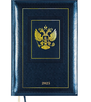 Ежедневник 2025 А5 deVENTE Symbol, под кожу, в подарочной коробке, синий 168л