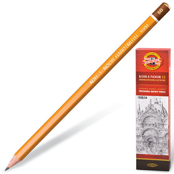 Карандаш чернографитный 5В KOH-I-NOOR 1500, профессиональный