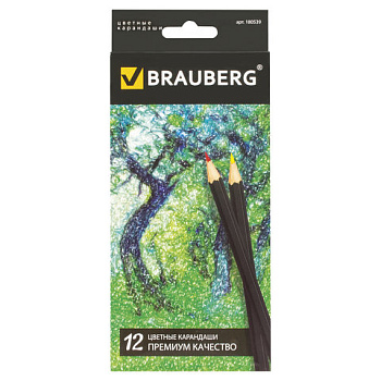 Карандаши цветные 12 цветов BRAUBERG Artist line