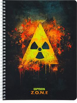 Тетрадь А4 96л клетка, гребень COLLEZIONE Опасная зона-1