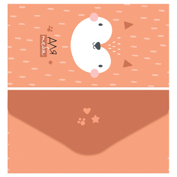 3_Конверт для денег Funny friends, 85_164мм, глянцевая ламинация MESHU, ассорти