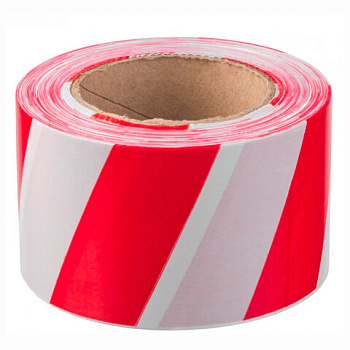 Лента для ограждений 75мм*200м бело-красная СТАНДАРТ