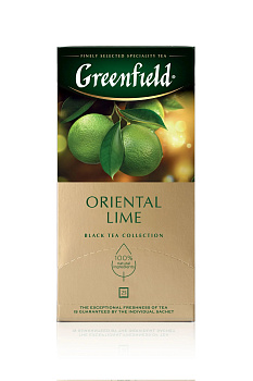 Чай пакетированный GREENFIELD Oriental Lime, черный с лаймом, 25п*1,5г