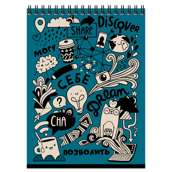 2_Блокнот А5 60л клетка, гребень BG Могу позволить, ассорти