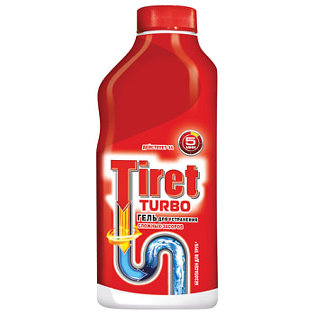 Средство для прочистки канализационных труб TIRET Turbo 500мл, гель