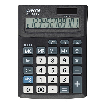 Калькулятор 12 разрядов deVENTE DD-4412, 102*137*30мм, двойное питание