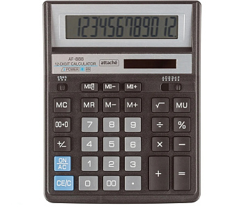 Калькулятор 12 разрядов Attache AF-888 204*158*38мм, двойное питание