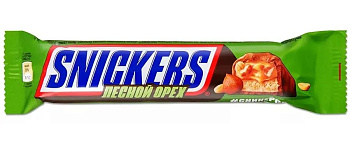Шоколадный батончик SNICKERS Лесной орех, молочный с карамелью, фундуком и нугой, 81г
