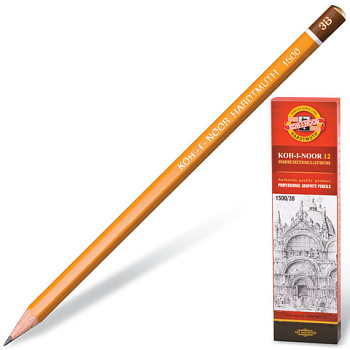 Карандаш чернографитный 3B KOH-I-NOOR 1500, профессиональный