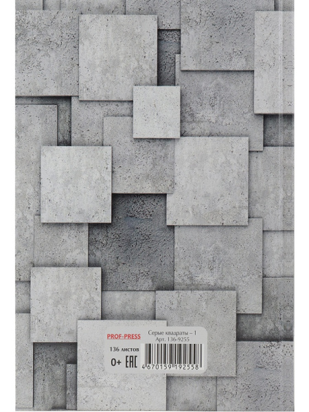 4_Ежедневник недатированный А5 PROF-PRESS Серые квадраты-1, мелованная обложка, 136л