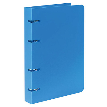 Тетрадь на кольцах А5, 80л, пластиковая обложка, клетка BRAUBERG, голубая