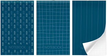 Блокнот А6 60л клетка, скоба LAMARK Monochrome, ассорти