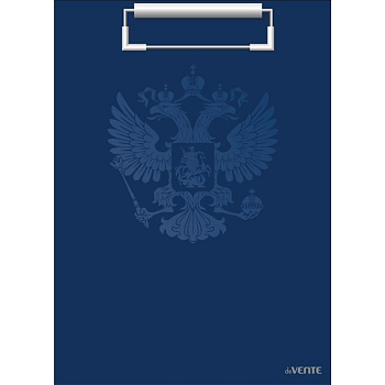Планшет А4 deVENTE, картон/ламинированная пленка с 1 прижимом, темно-синий с Гербом России