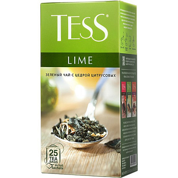 Чай пакетированный TESS Lime, зеленый с ароматом лайма и мяты, 25п*1,5г