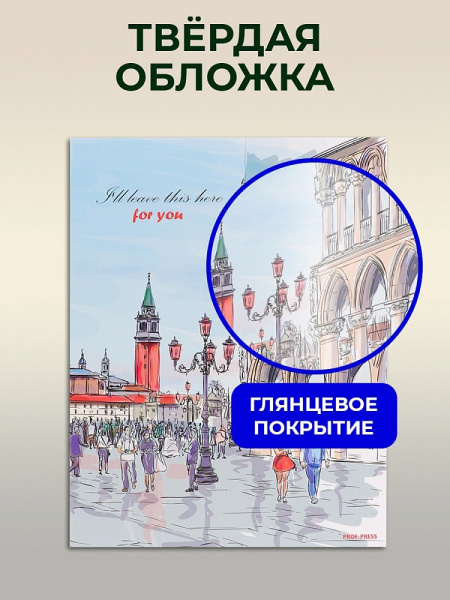 3_Тетрадь на кольцах А5+, 100л, обложка картон, клетка PROF-PRESS Оживленная площадь