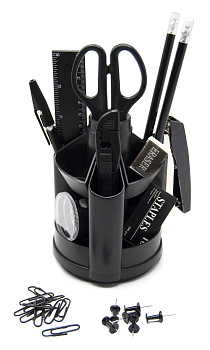Канцелярский набор 14 предметов, вращающийся, SILWERHOF, черный