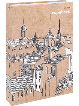 Тетрадь на кольцах А5, 80л, обложка картон, клетка PROF-PRESS Крыши домов