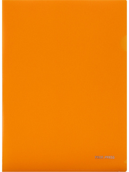 Папка-уголок A4 0,18мм, плотный пластик PROF-PRESS, оранжевая неон