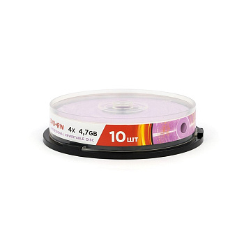 Диск DWD-RW MIREX 4,7Gb 4x Cake Box 10шт