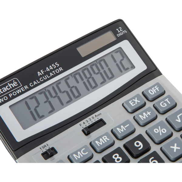 7_Калькулятор 12 разрядов Attache AF-445S 190_147_41мм, двойное питание