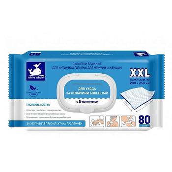 Салфетки влажные 80шт WHITE WHALE для интимной гигиены